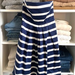Strapless Striped A Line Dress